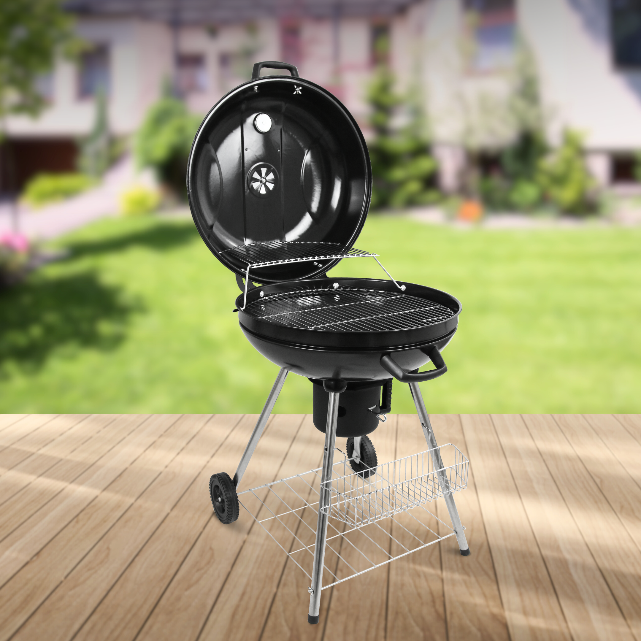 BBQ Kugelgrill mit Ablage und Handschuhen