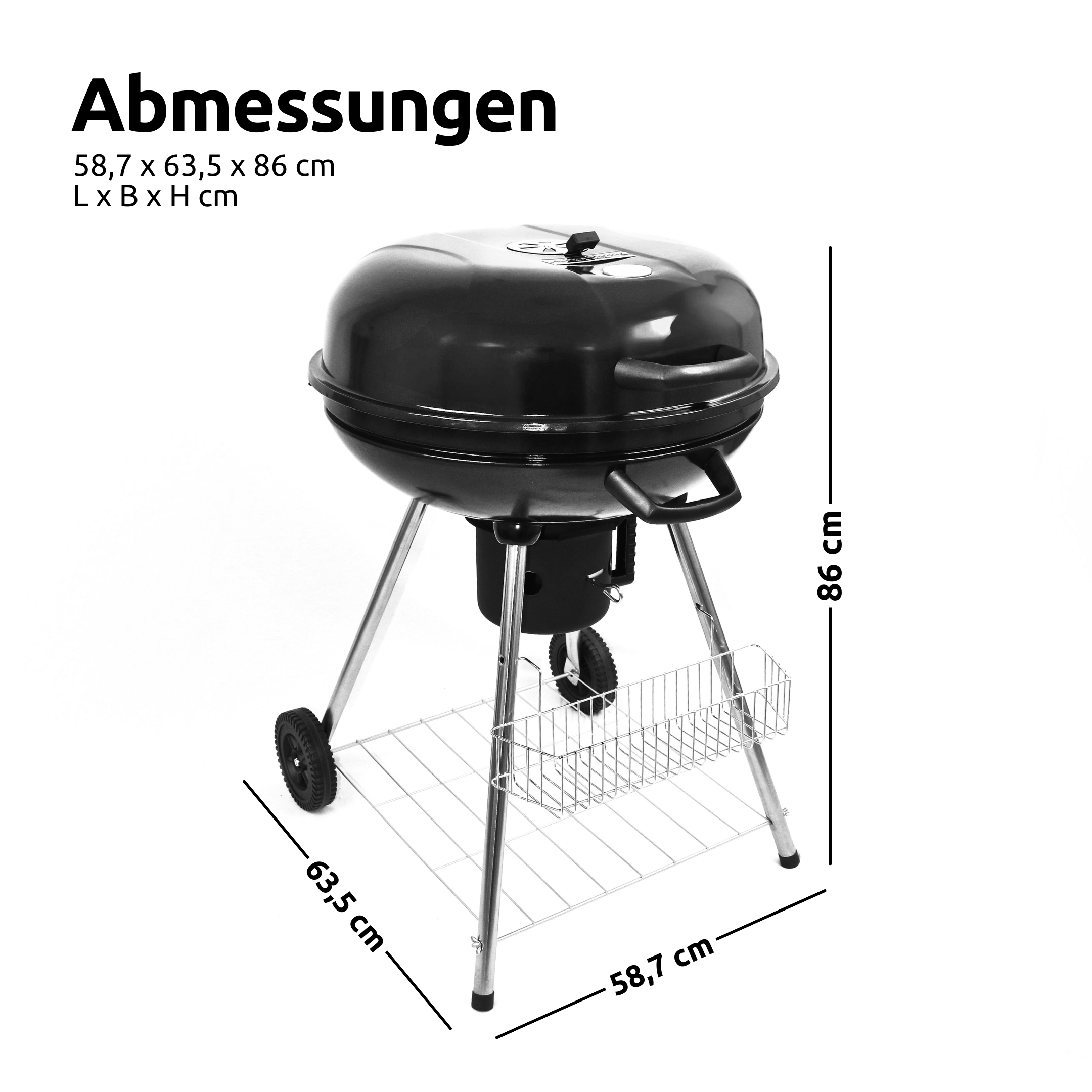 BBQ Kugelgrill mit Ablage und Handschuhen