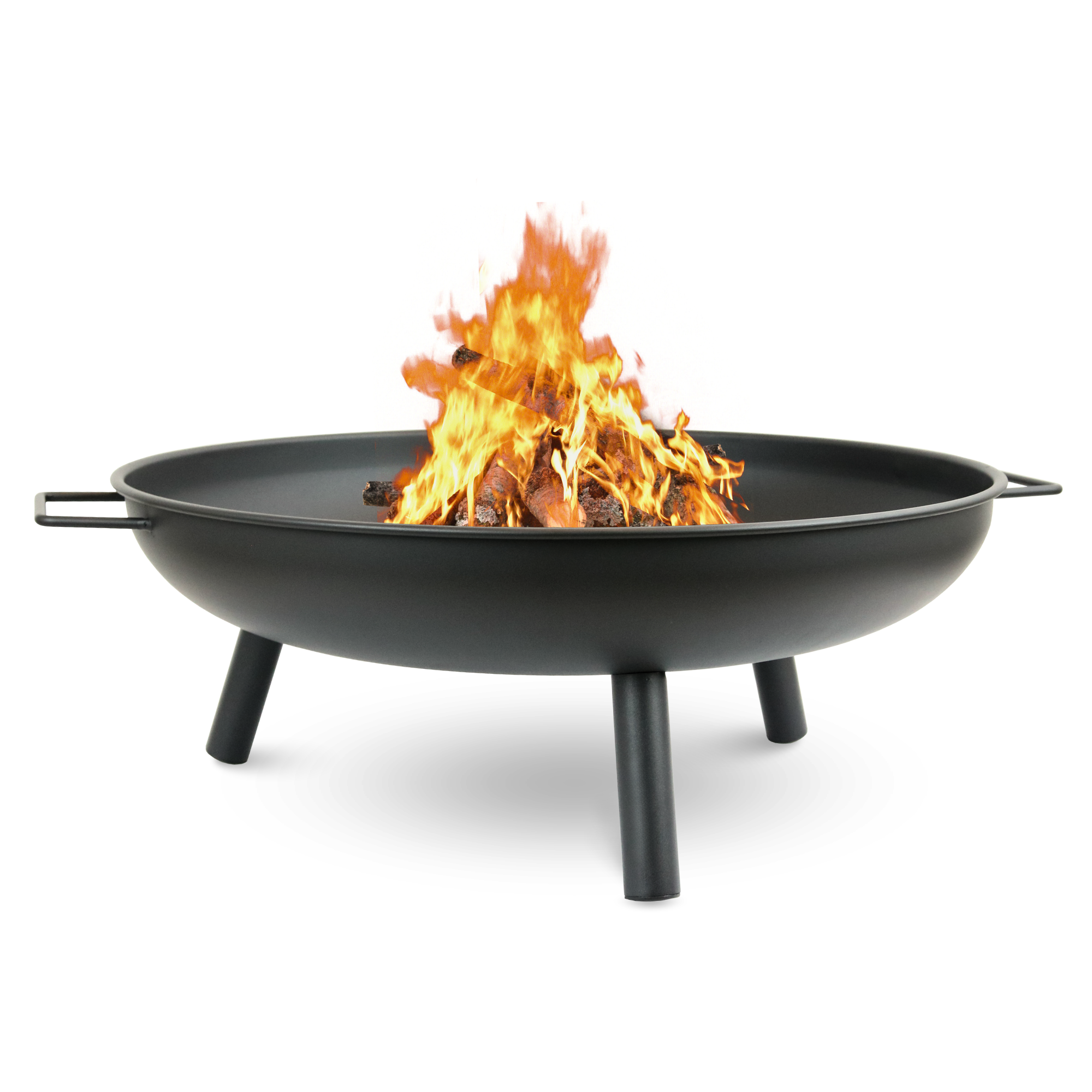 Feuerschale mit drei Standfüßen, Durchmesser 58 cm, schwarz