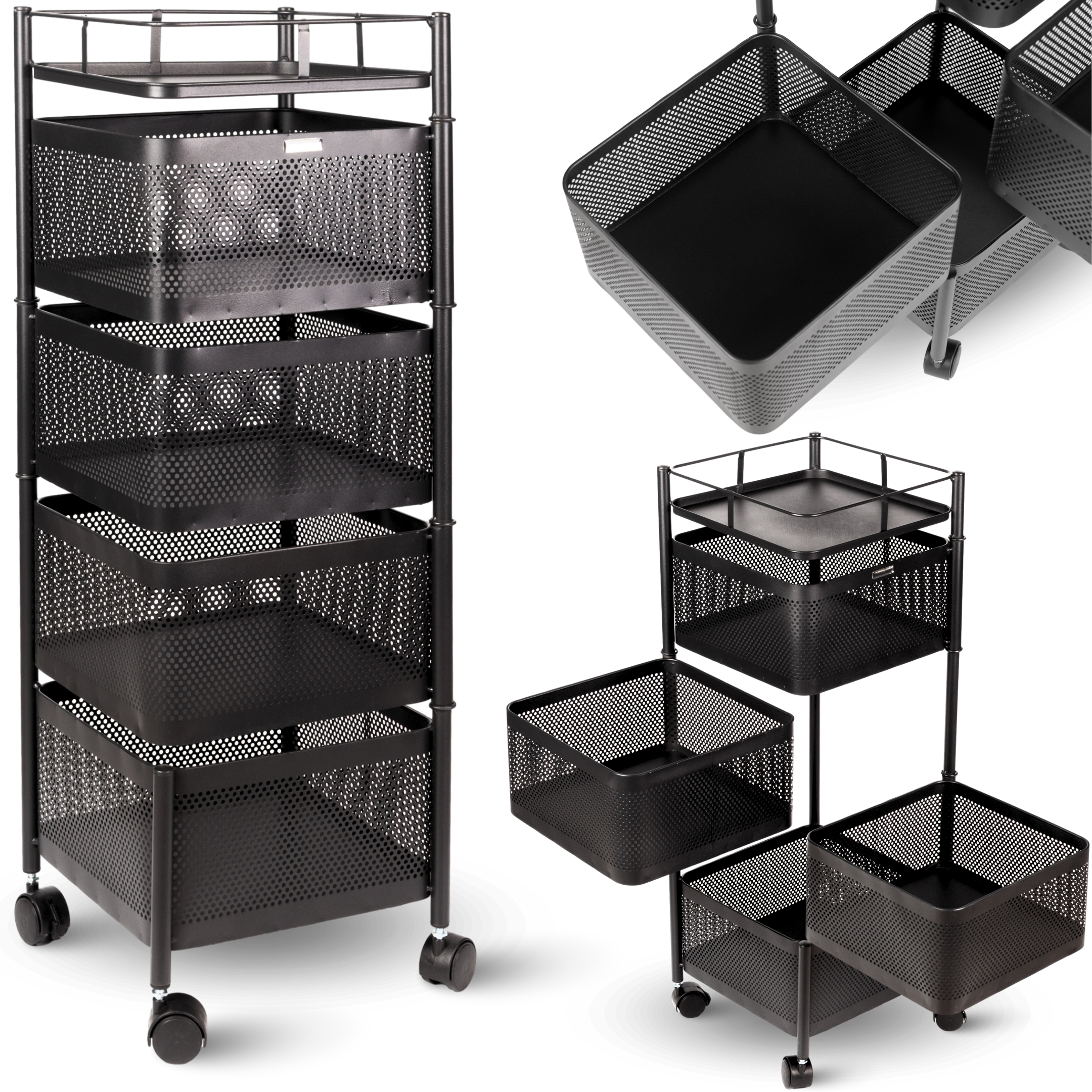 Rollwagen mit 4 schwenkbaren Ebenen