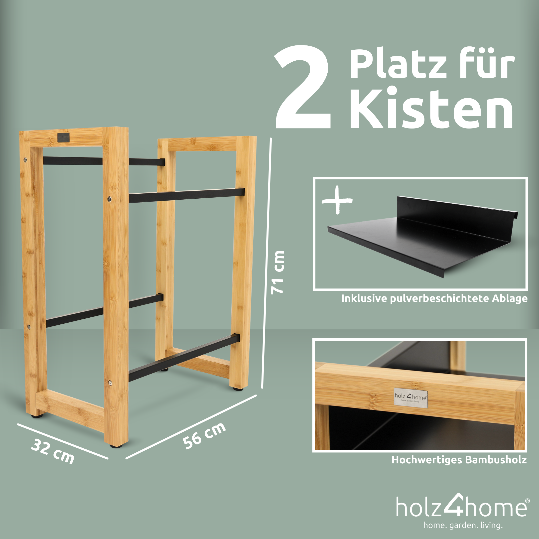 Getränkekistenregal aus Bambus