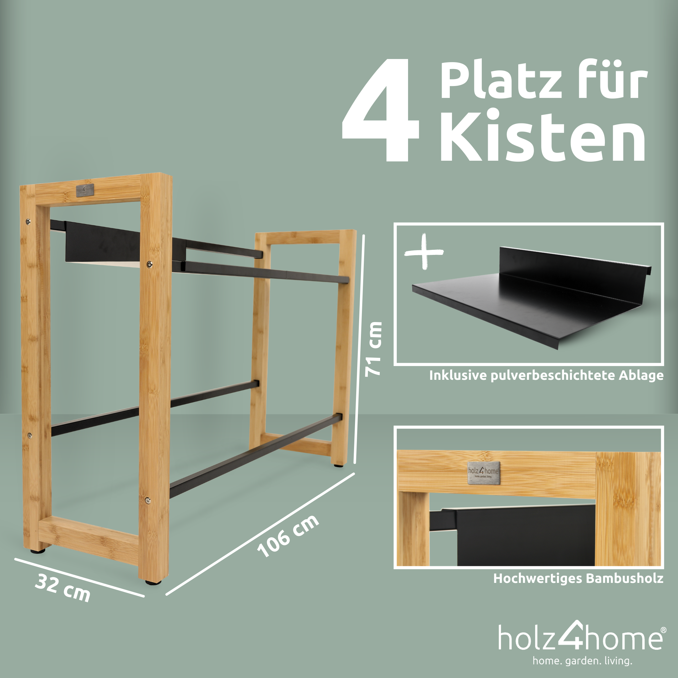 Getränkekistenregal aus Bambus