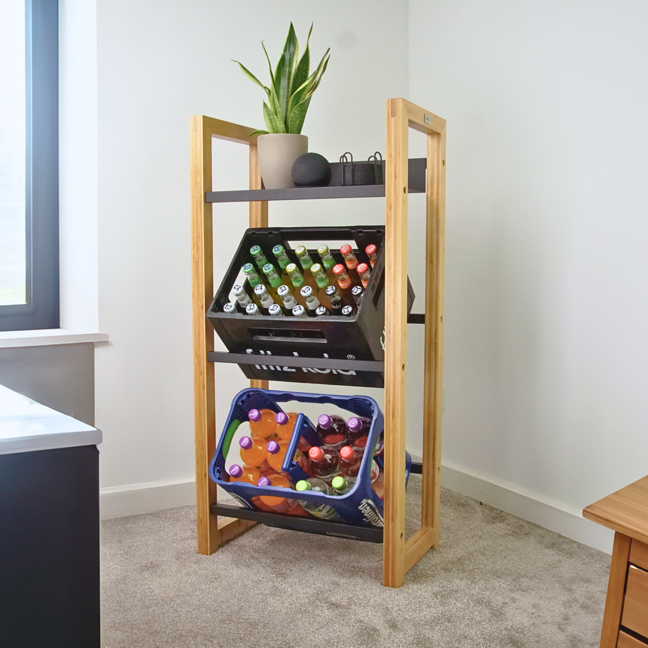 Getränkekistenregal aus Bambus