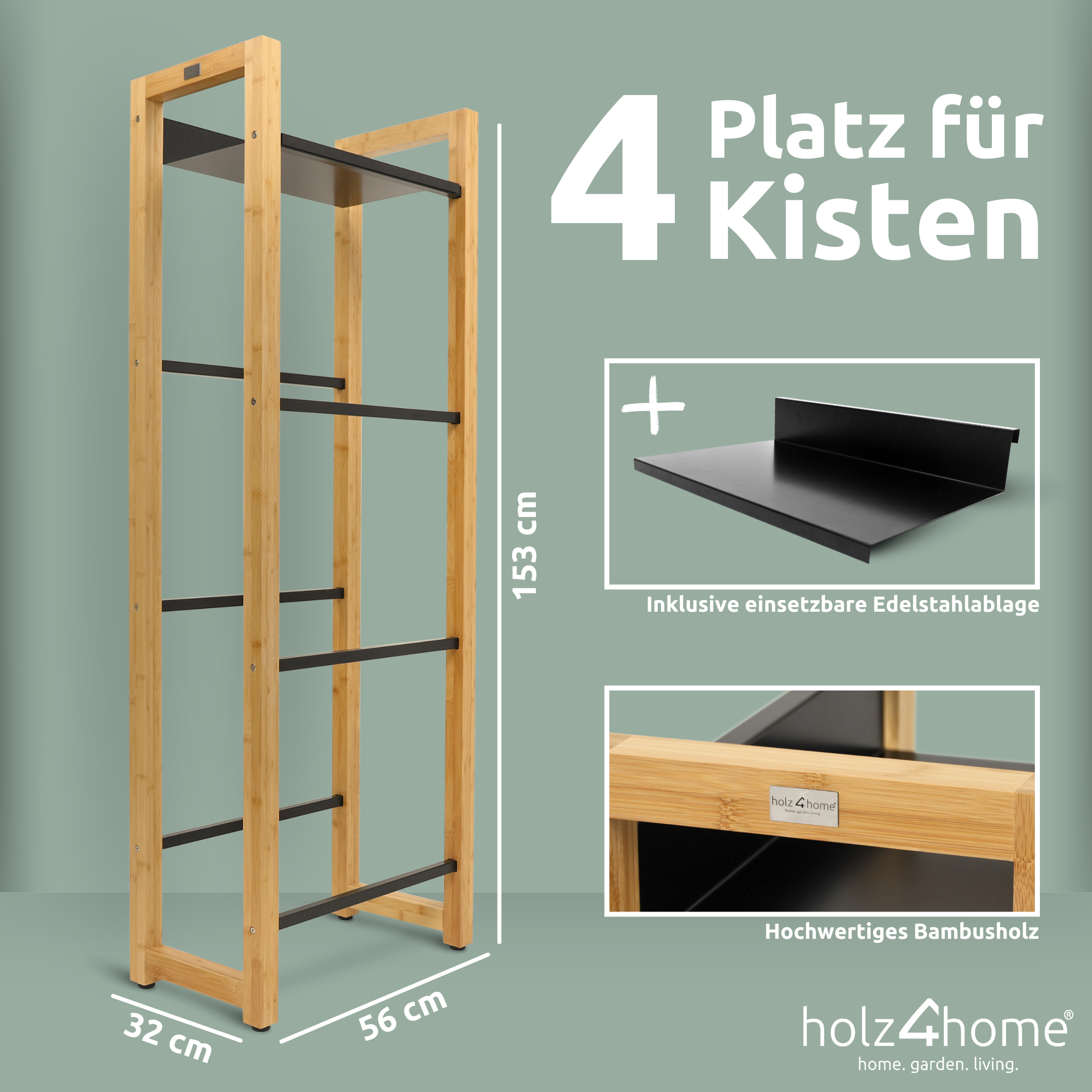 Getränkekistenregal aus Bambus