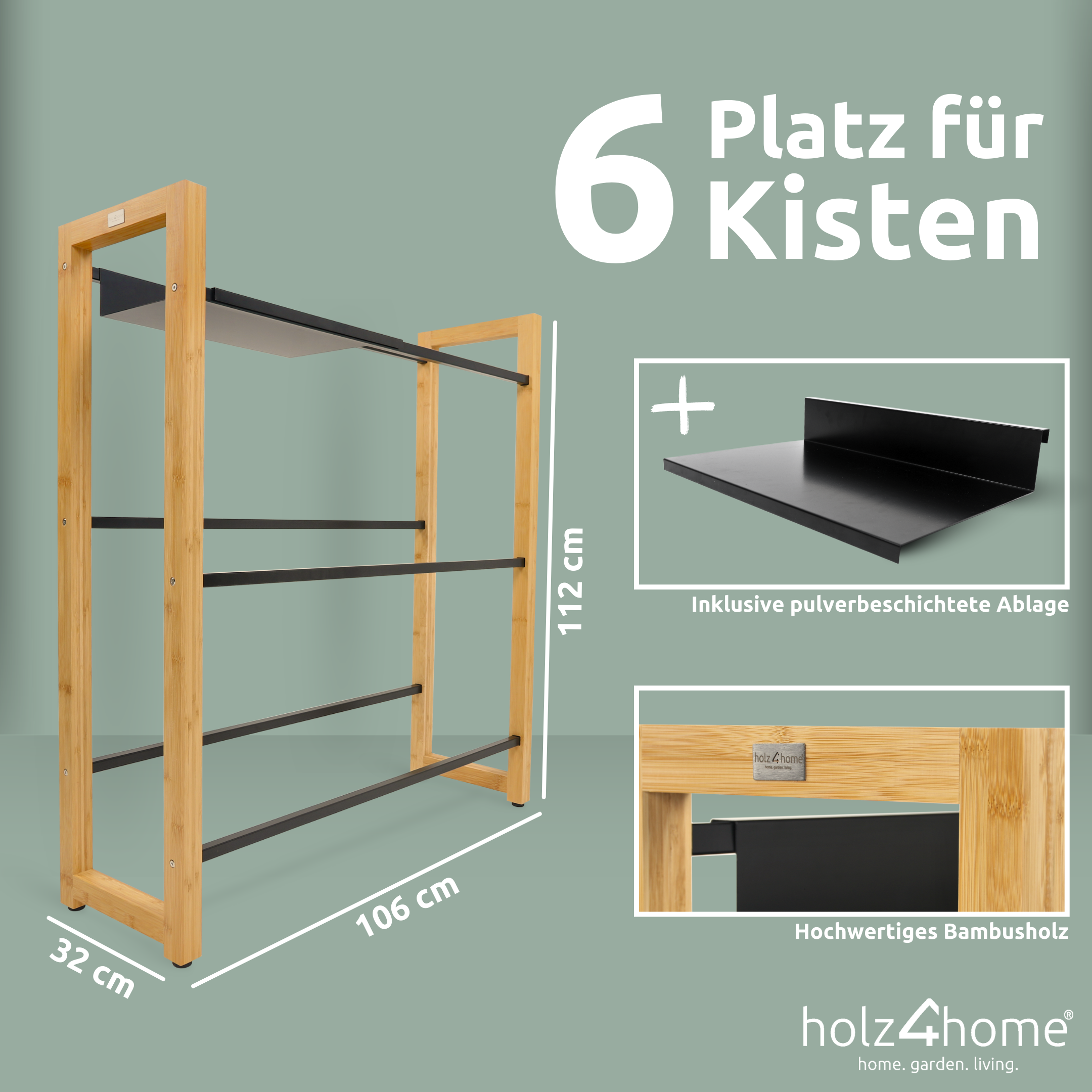 Getränkekistenregal aus Bambus