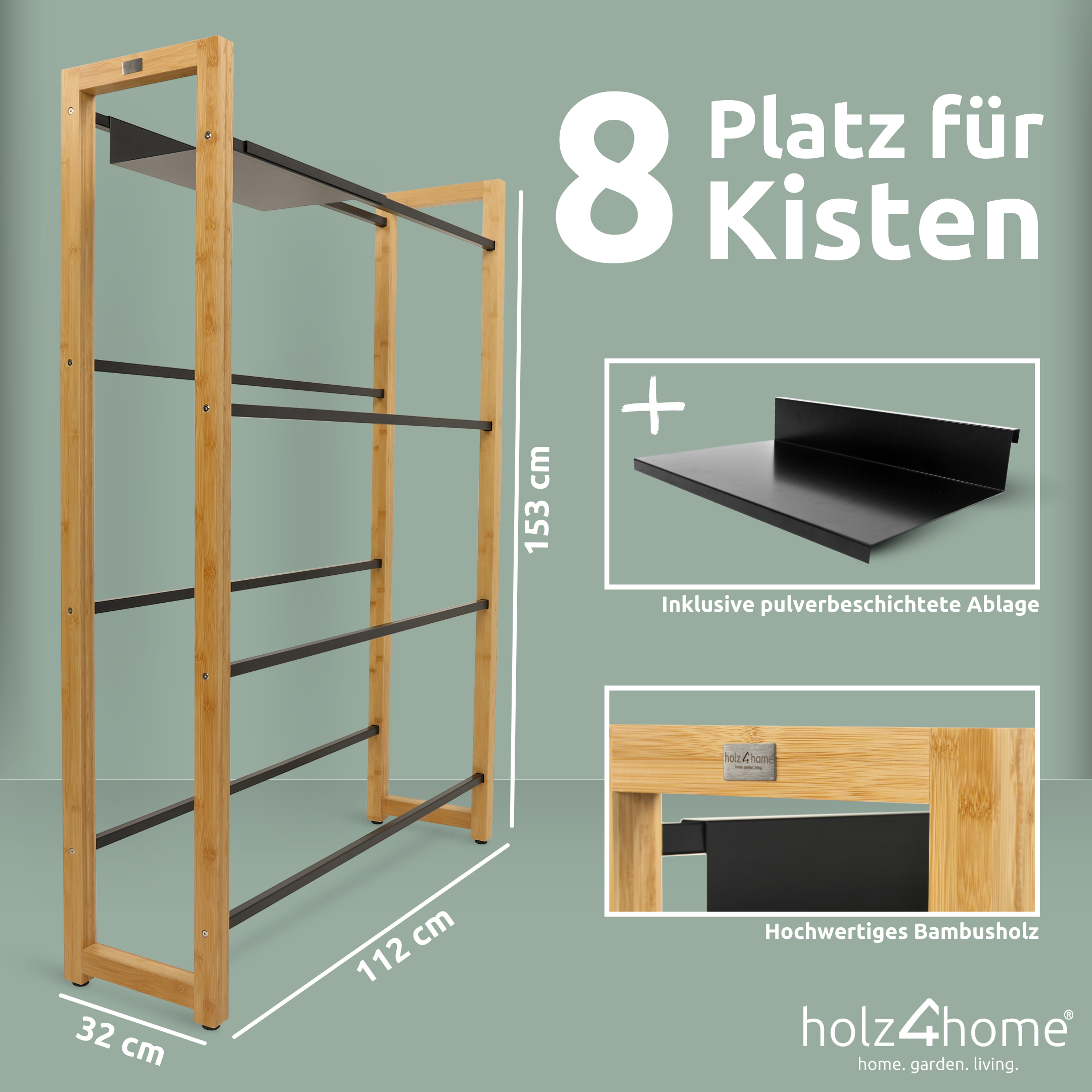 Getränkekistenregal aus Bambus