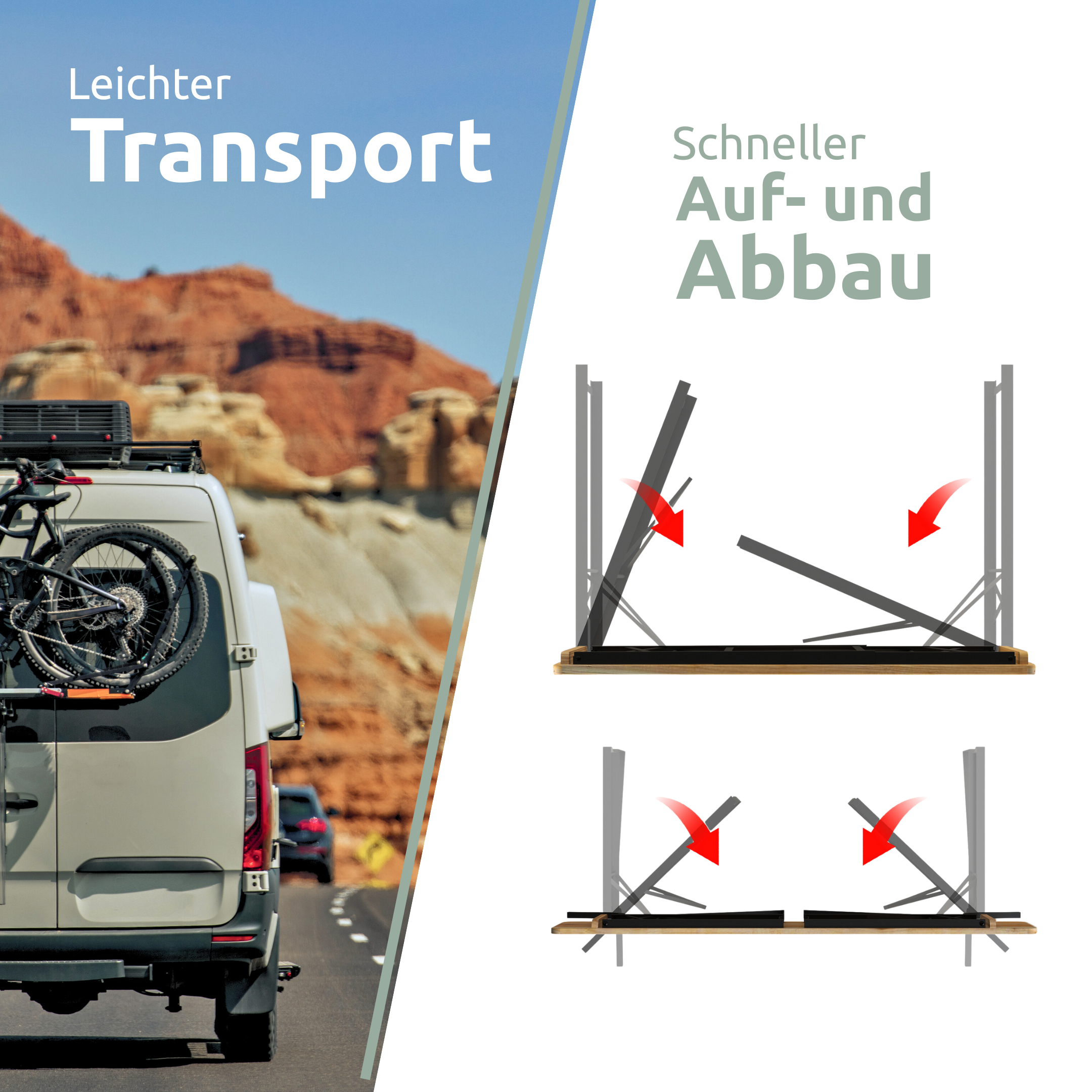 Bierzeltgarnitur - mehrteilig & klappbar inkl. Wandhalterung