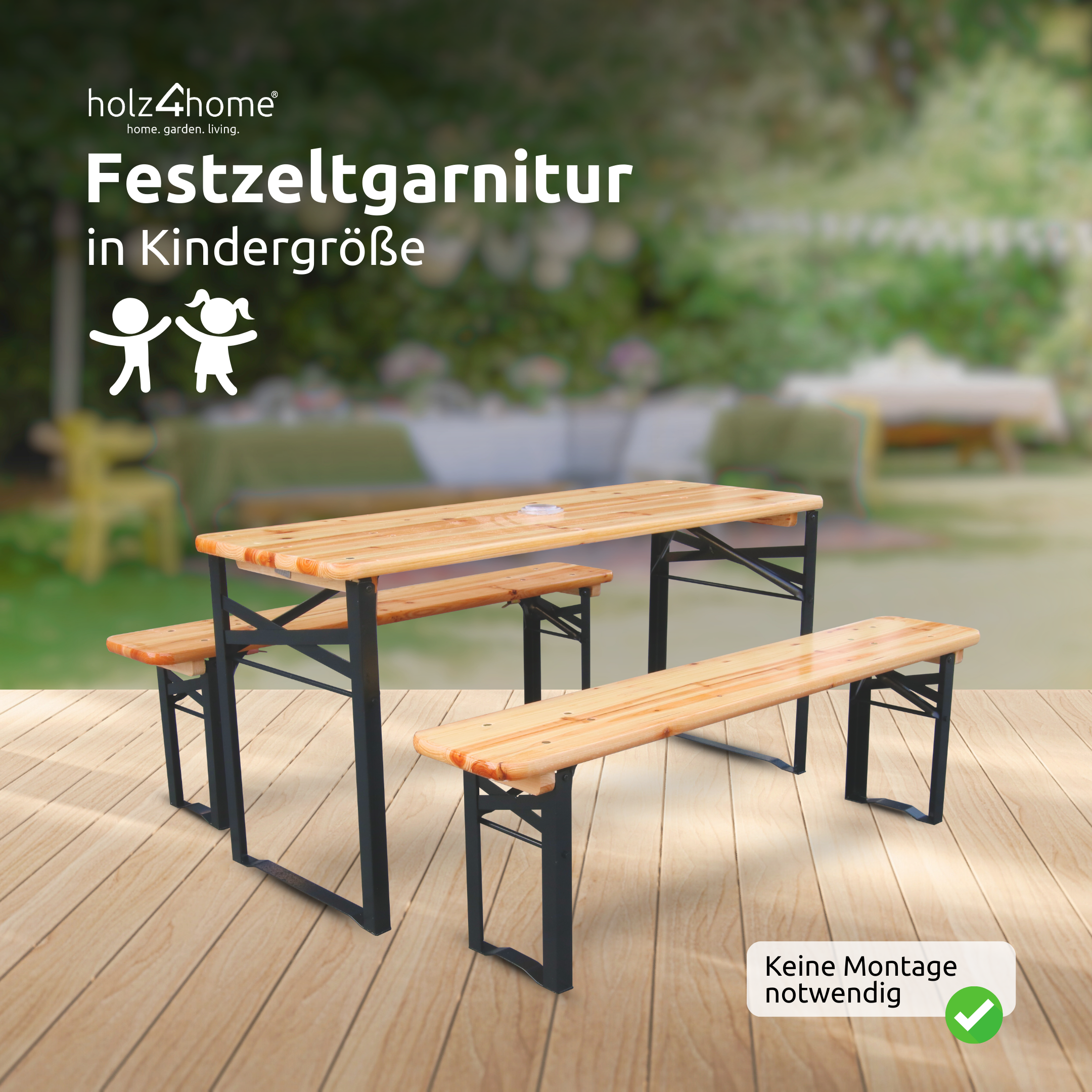 Bierzeltgarnitur - mehrteilig & klappbar inkl. Wandhalterung