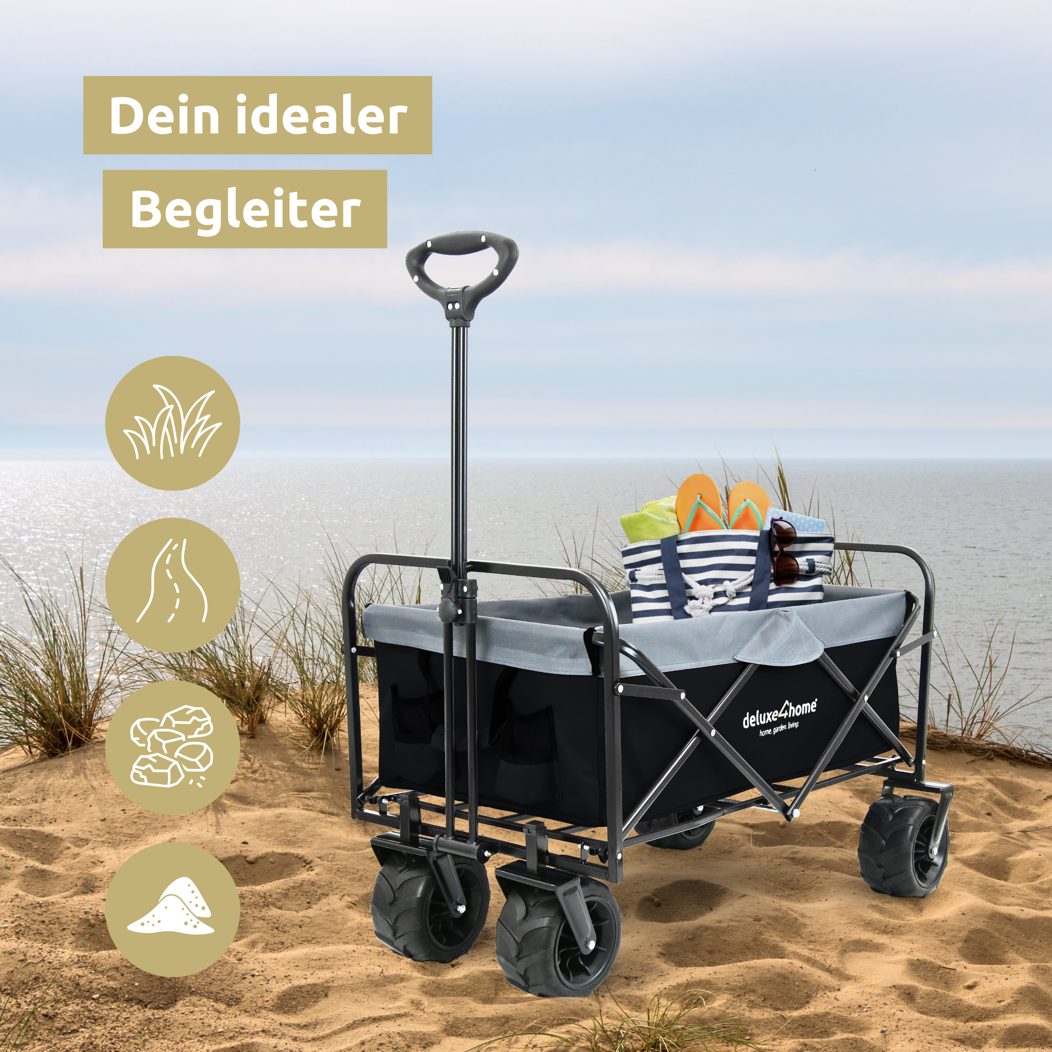 Bollerwagen mit breiten Reifen