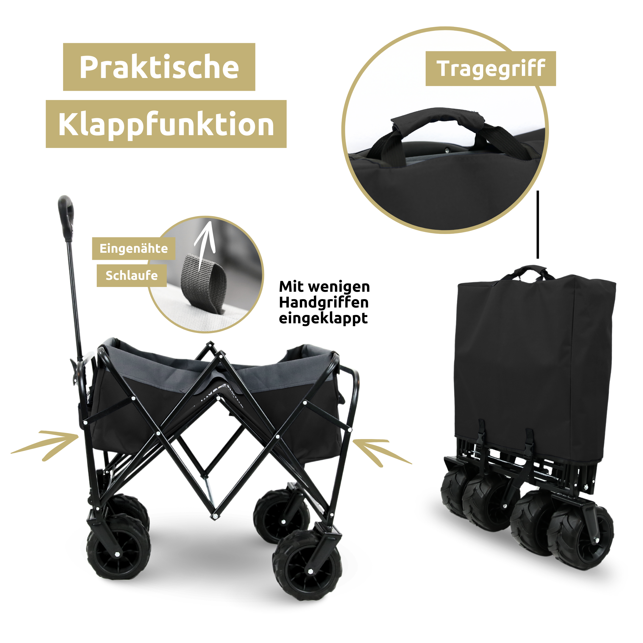 Bollerwagen mit breiten Reifen