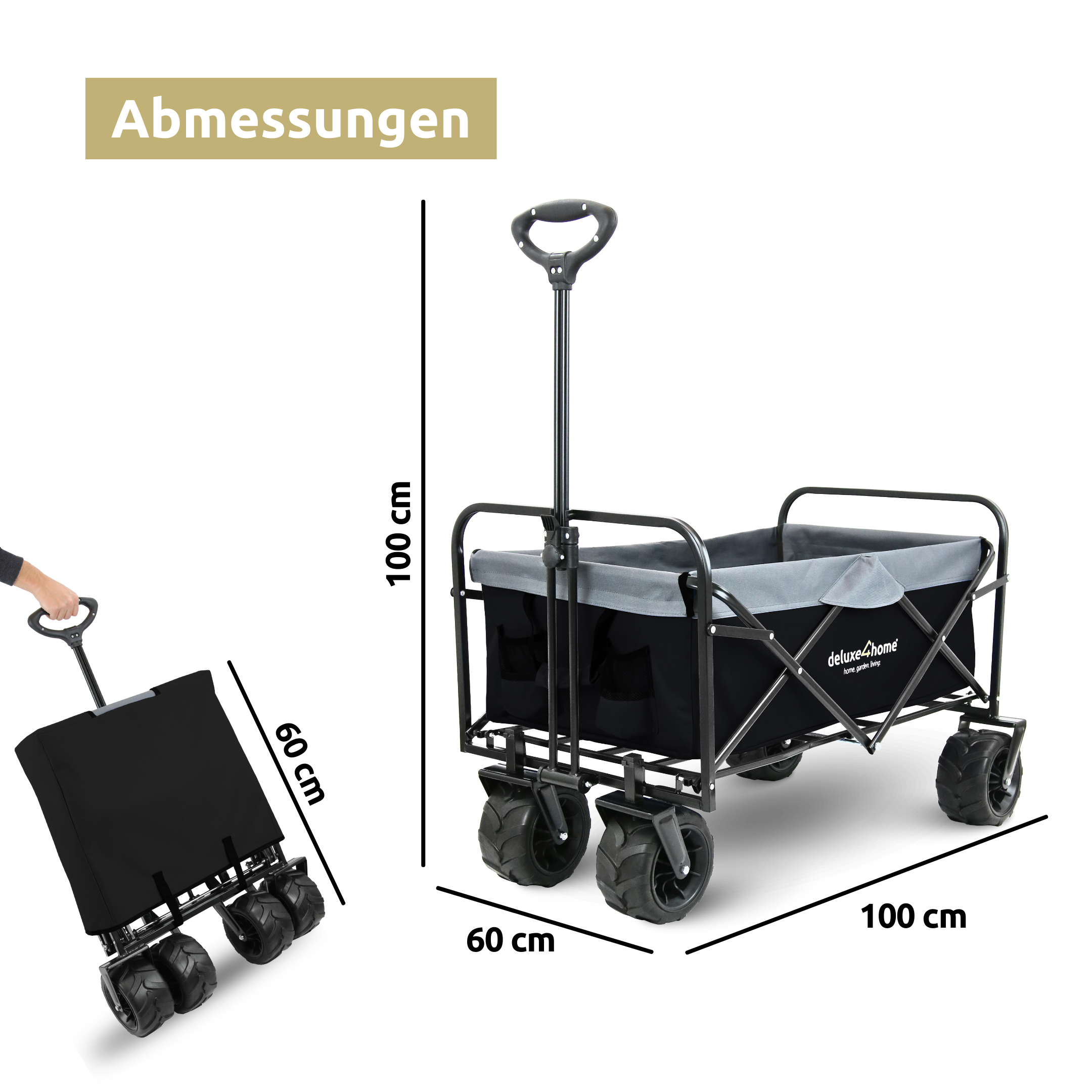 Bollerwagen mit breiten Reifen