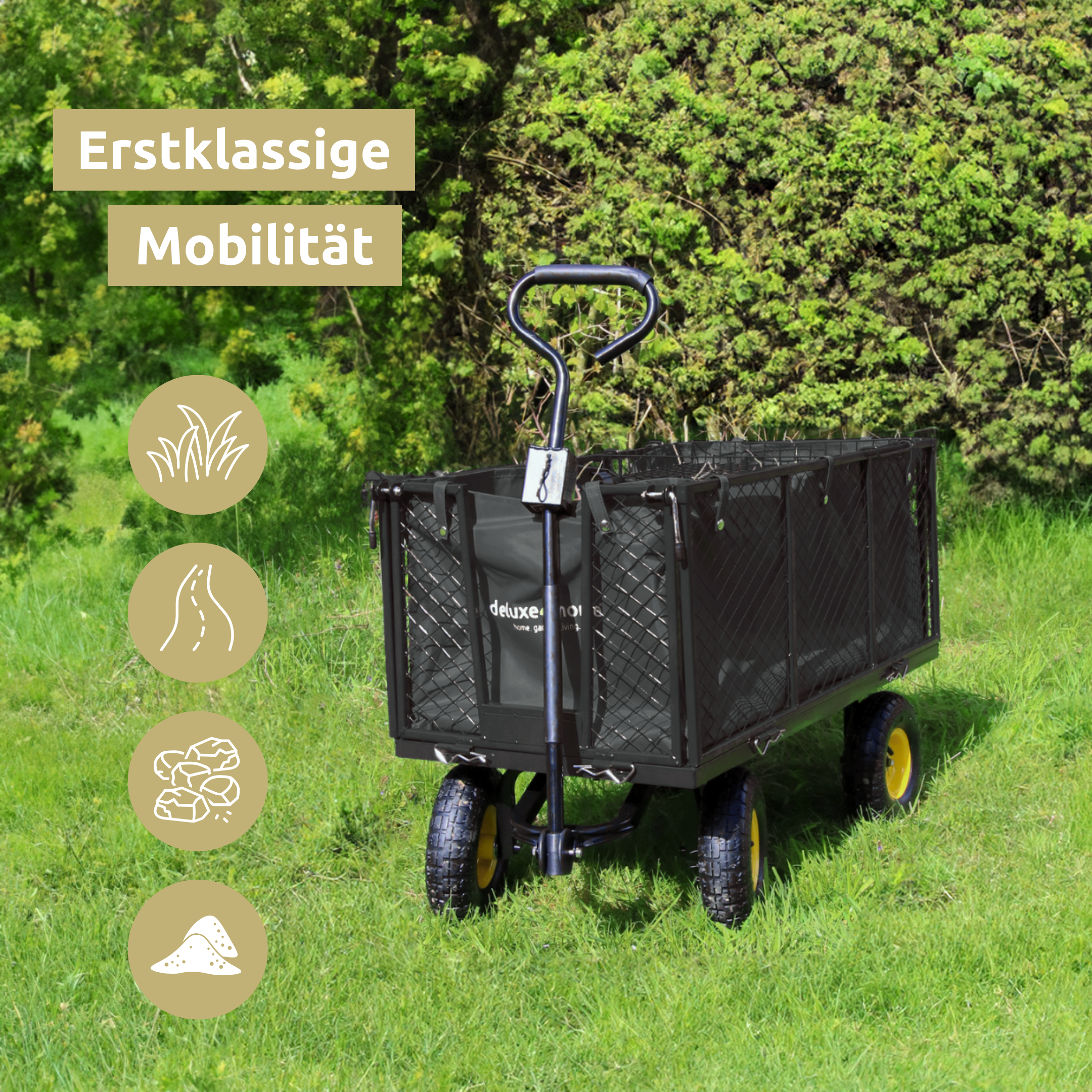 Bollerwagen | Transportwagen inkl. Handschuhe