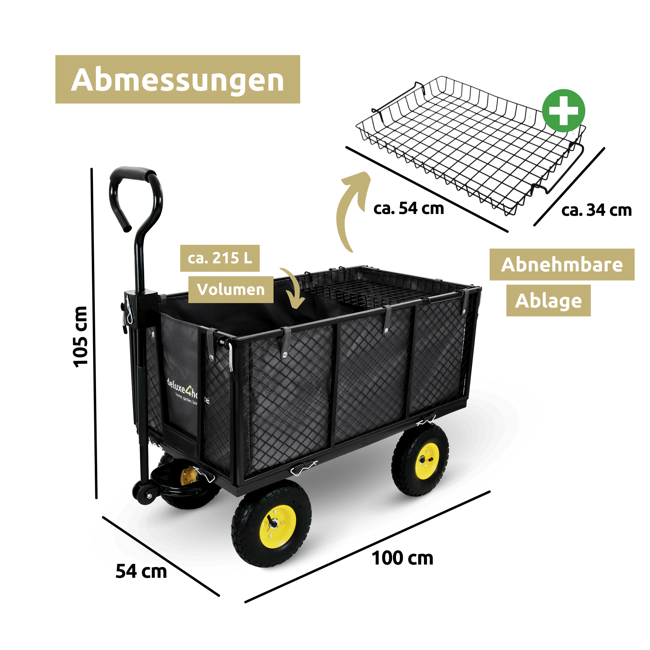 Bollerwagen | Transportwagen inkl. Handschuhe
