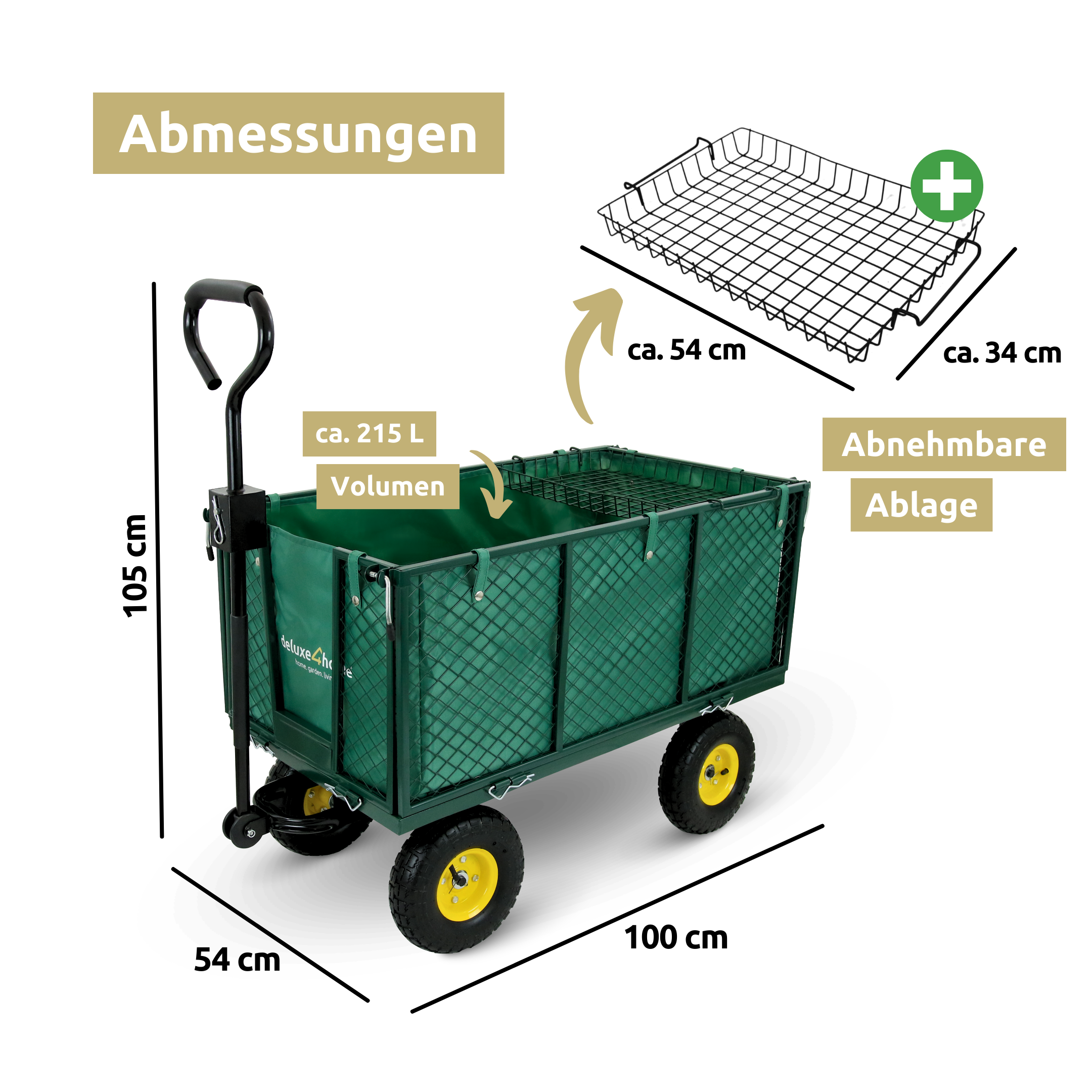 Bollerwagen | Transportwagen inkl. Handschuhe