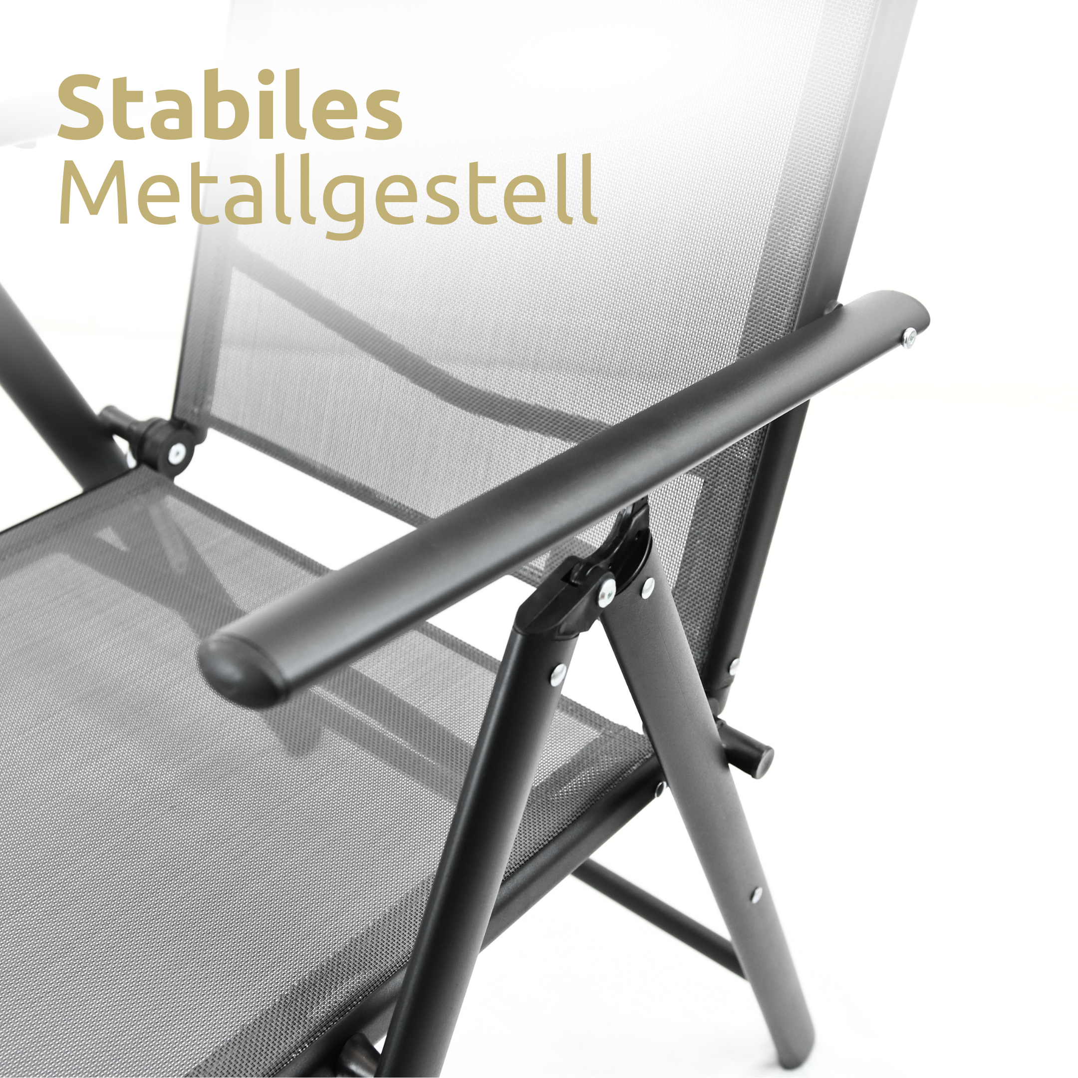 Gartenstuhl Klappstuhl mit 7-stufig verstellbarer Rückenlehne