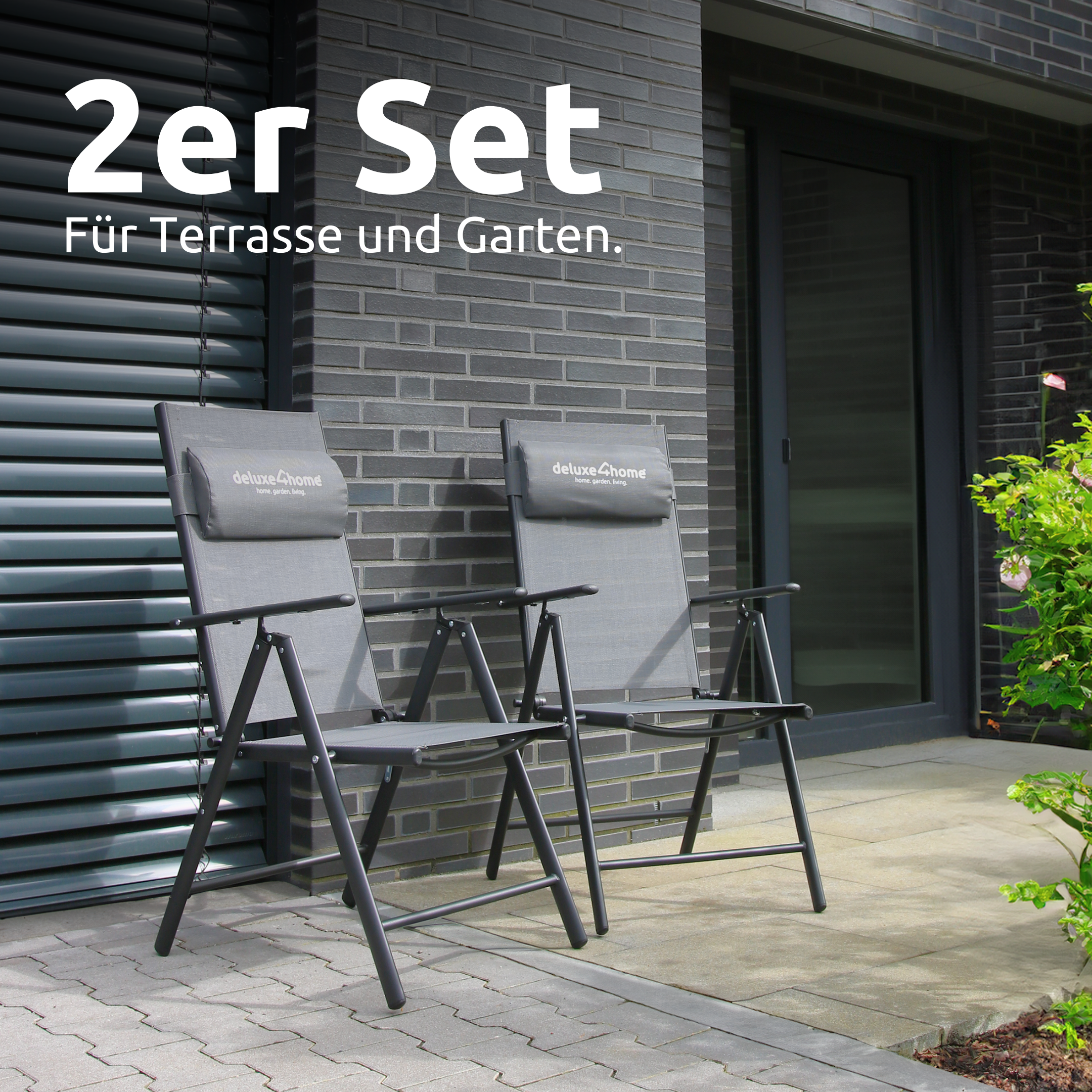 Gartenstuhl Klappstuhl mit 7-stufig verstellbarer Rückenlehne