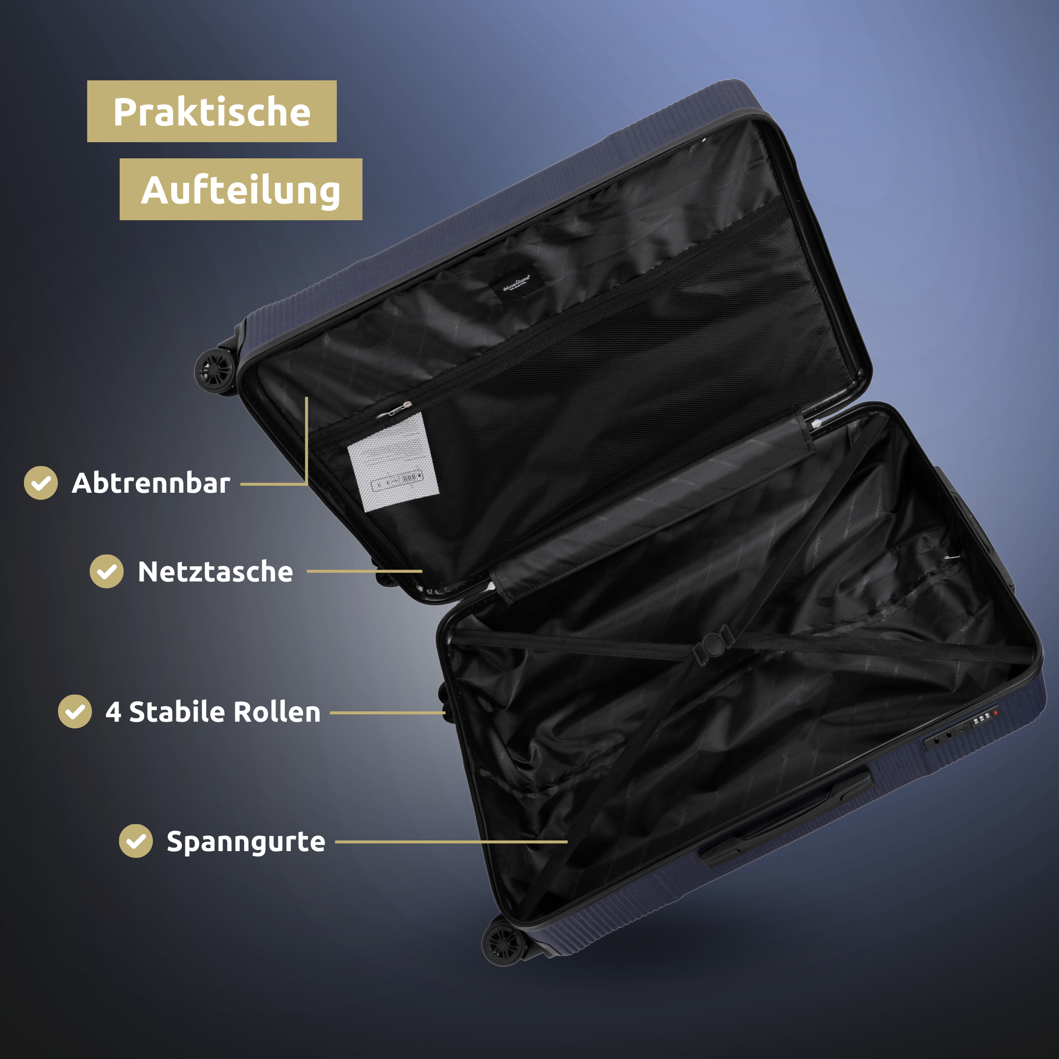 4-teiliges Hartschalenkofferset mit Schloss