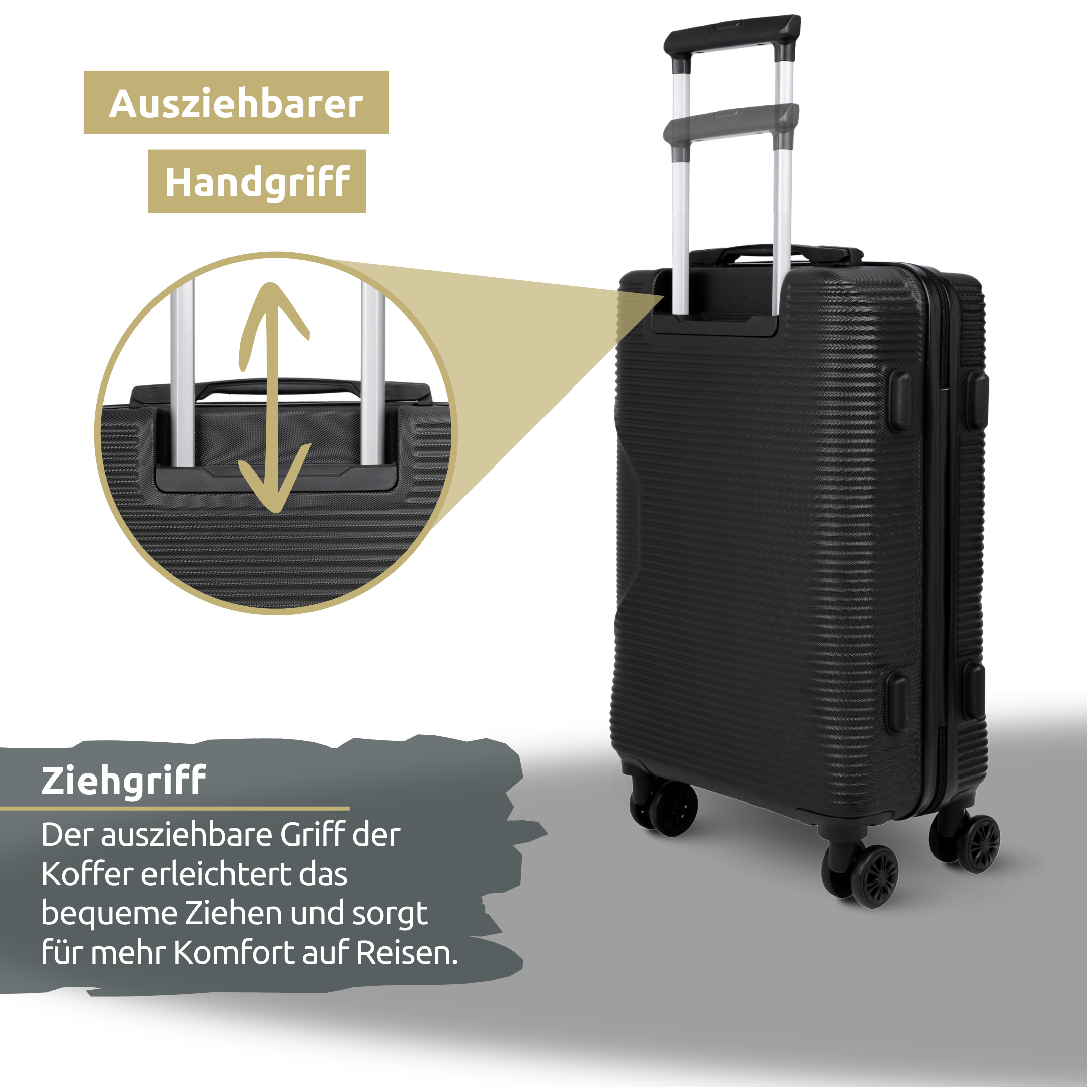 4-teiliges Hartschalenkofferset mit Schloss