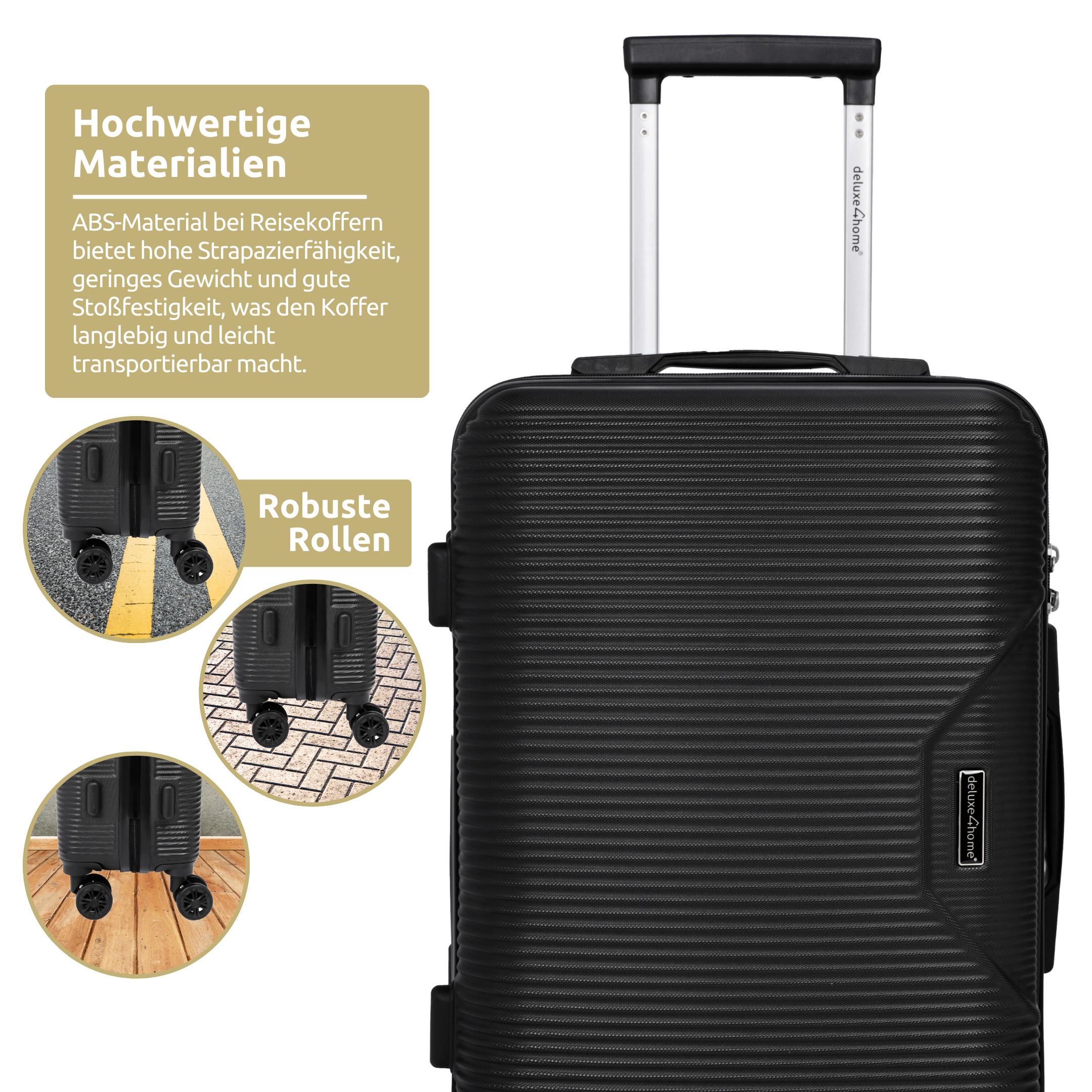 4-teiliges Hartschalenkofferset mit Schloss