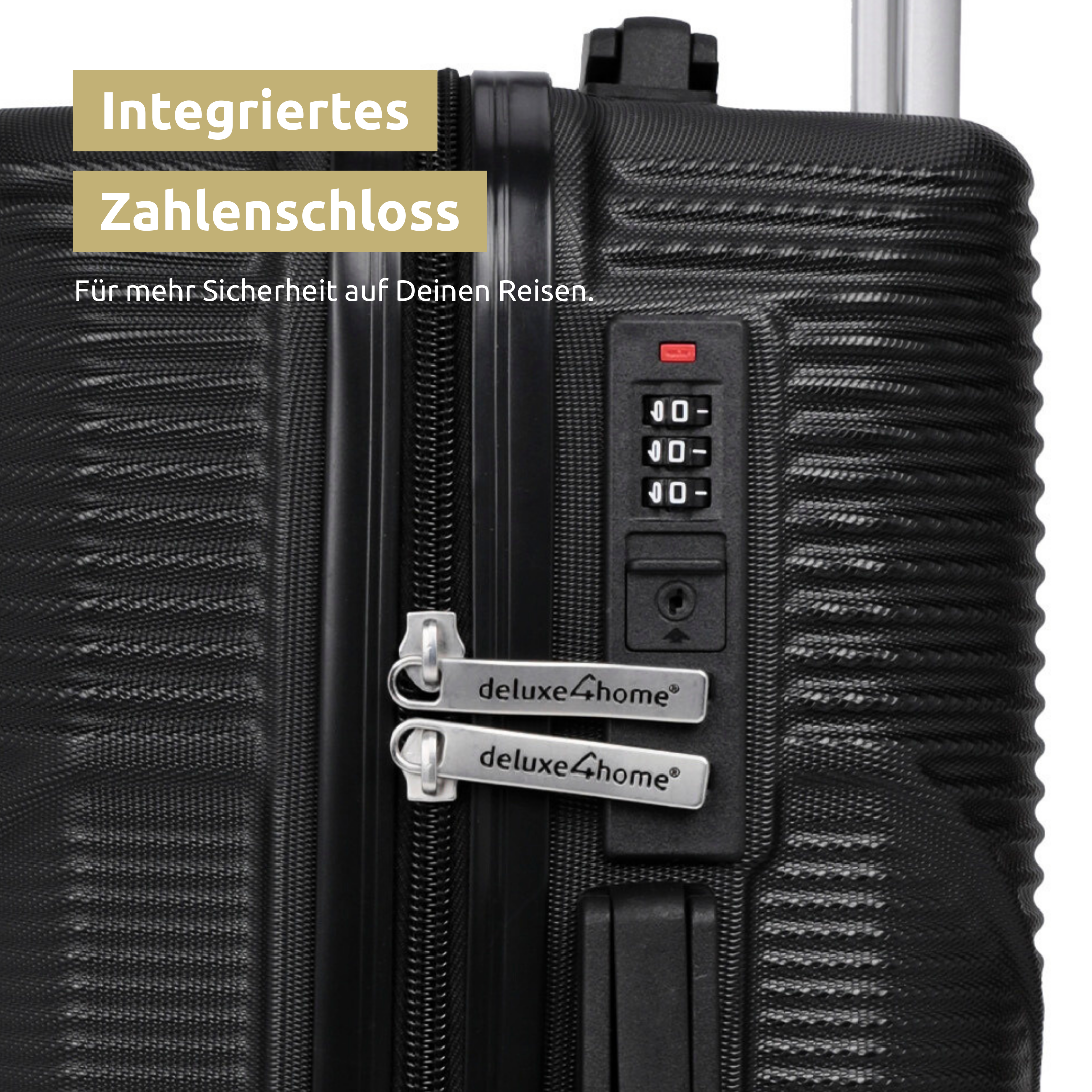 4-teiliges Hartschalenkofferset mit Schloss