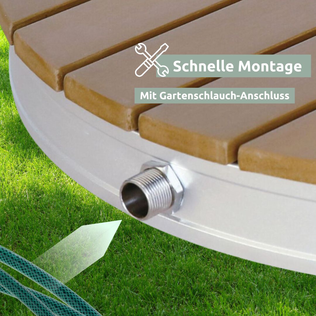 Bodendusche für Pool, Garten und Camping - Gartendusche mit Zubehör