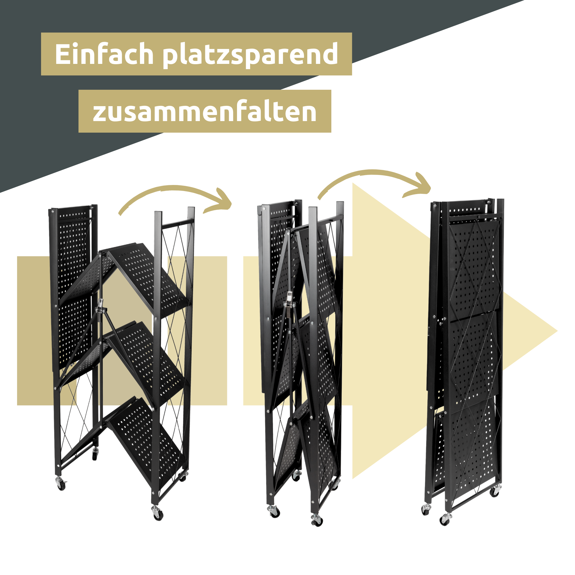 Klappbares Regal mit 4 Etagen 72x34x127 cm