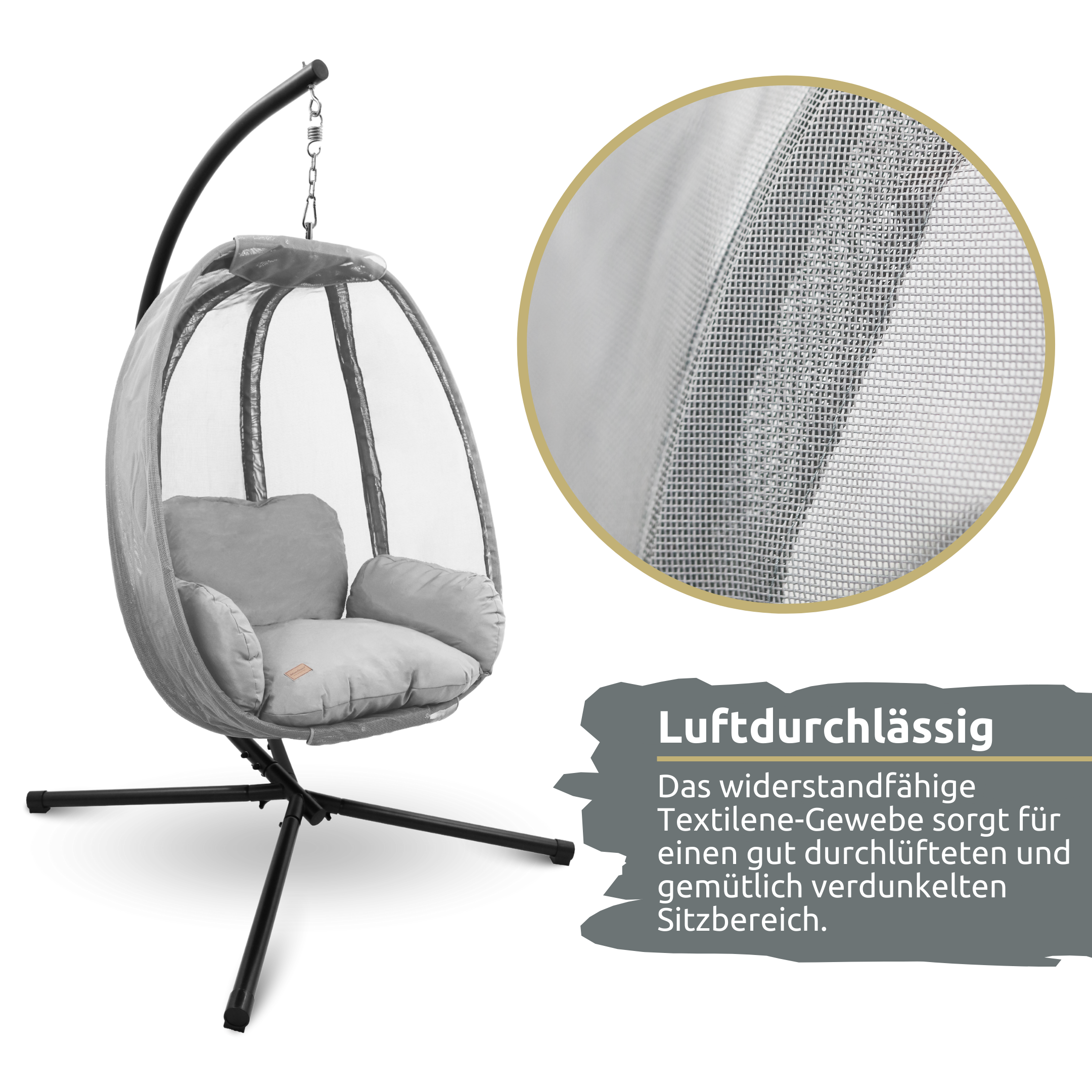 Hängesessel mit Gestell I Indoor & Outdoor inkl. Kuscheldecke