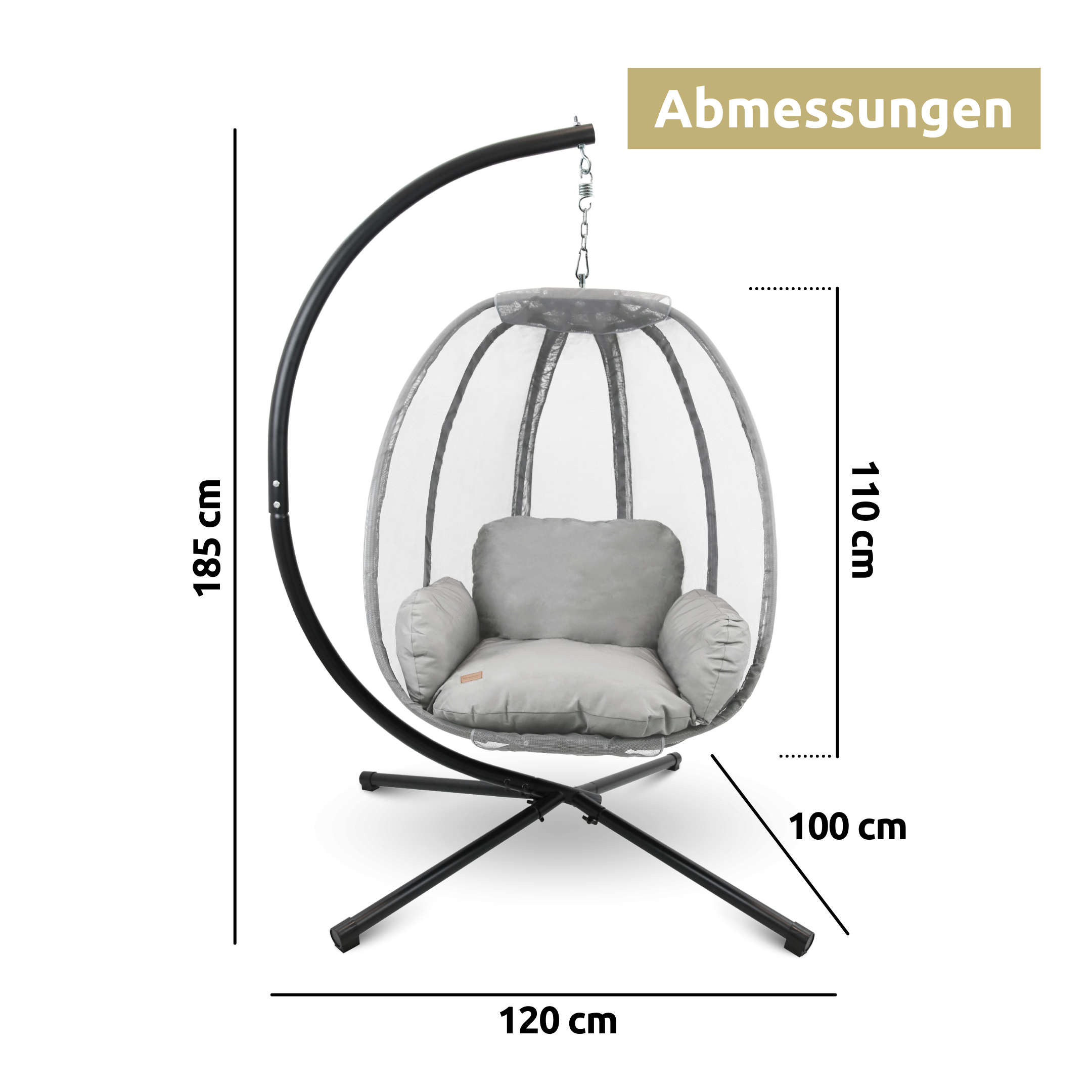 Hängesessel mit Gestell I Indoor & Outdoor inkl. Kuscheldecke