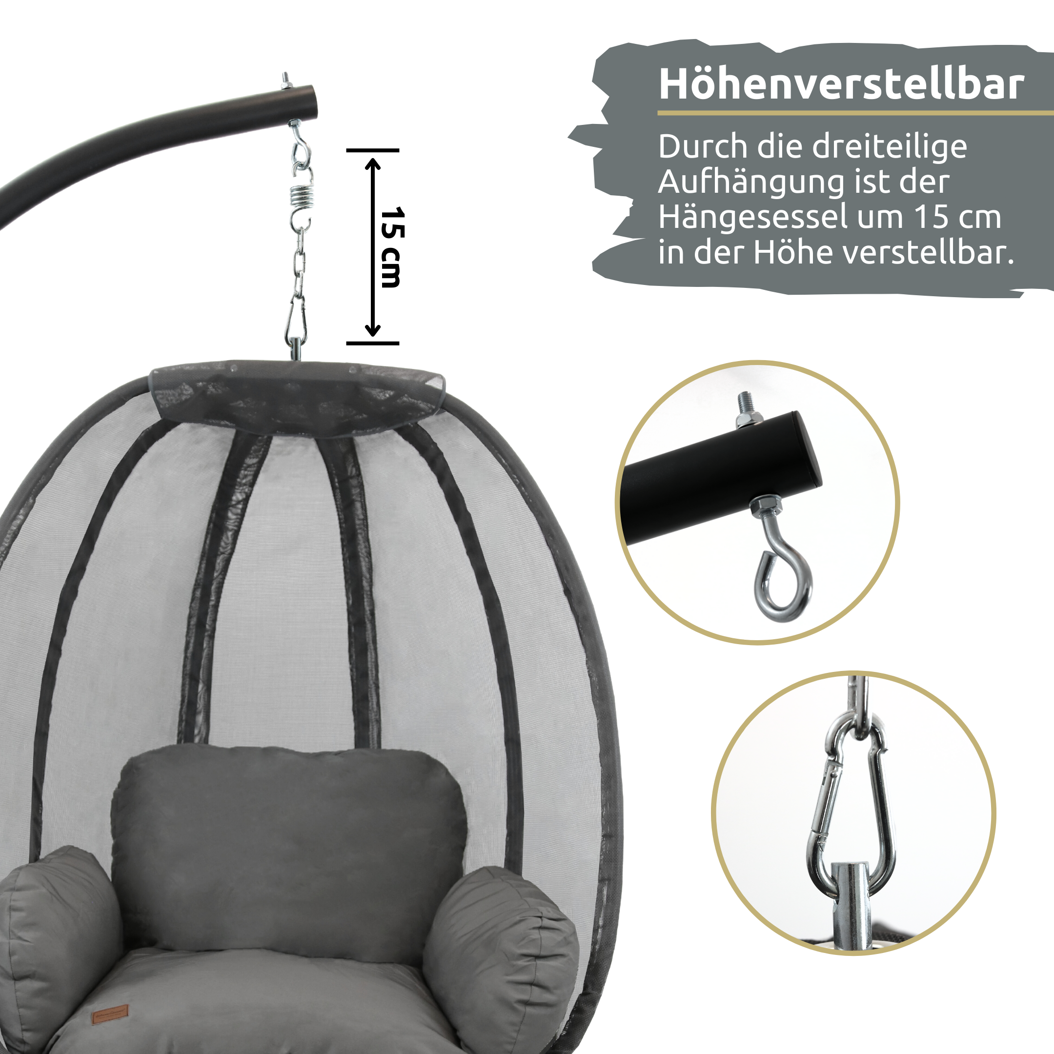 Hängesessel mit Gestell I Indoor & Outdoor inkl. Kuscheldecke