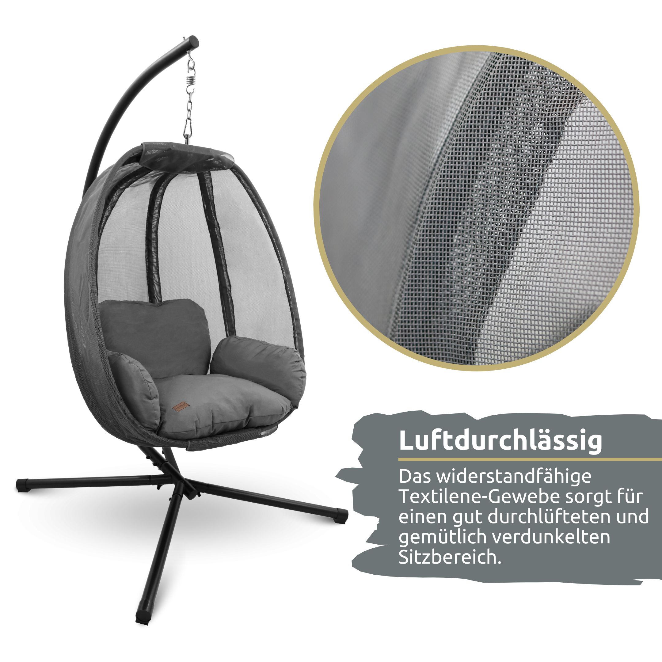 Hängesessel mit Gestell I Indoor & Outdoor inkl. Kuscheldecke