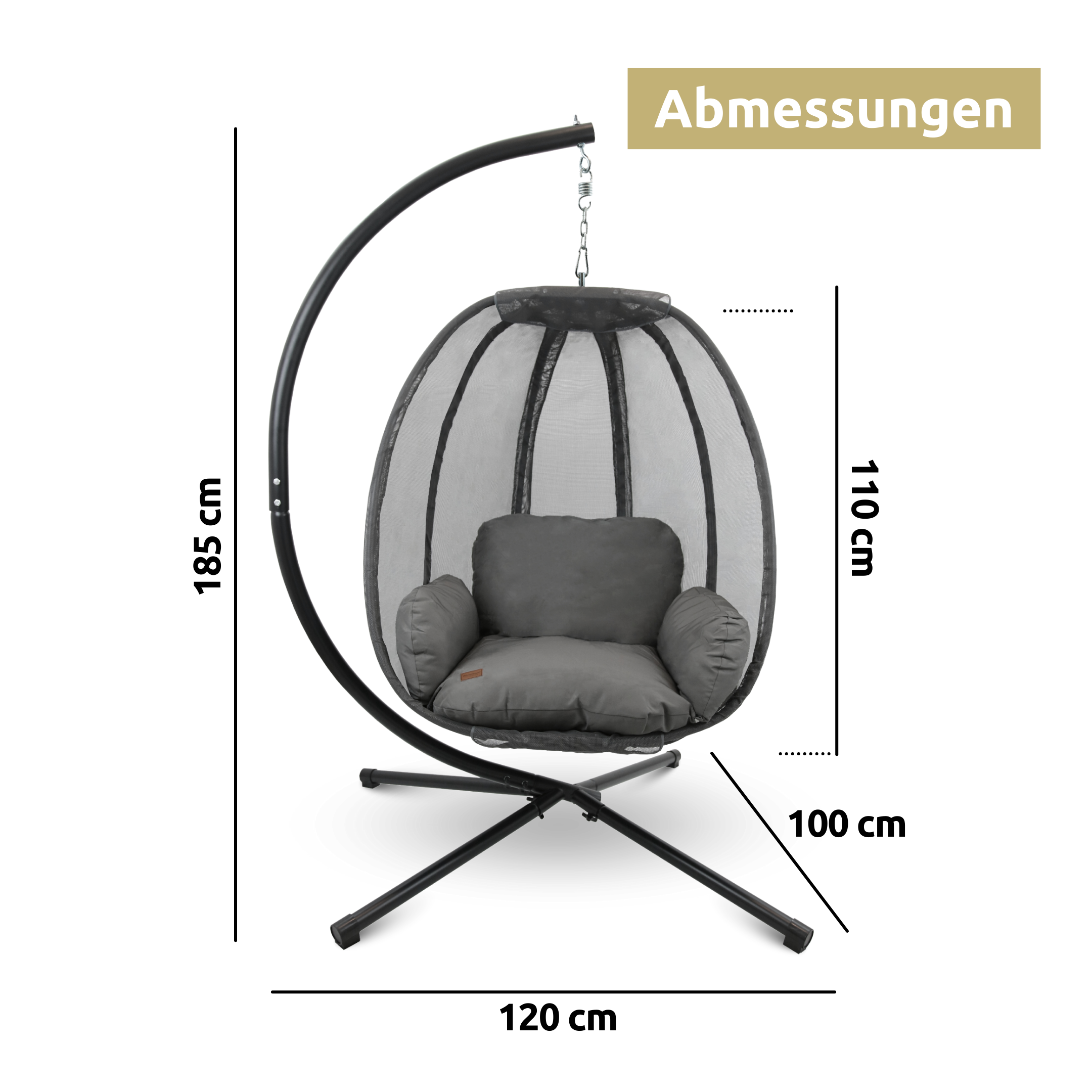 Hängesessel mit Gestell I Indoor & Outdoor inkl. Kuscheldecke