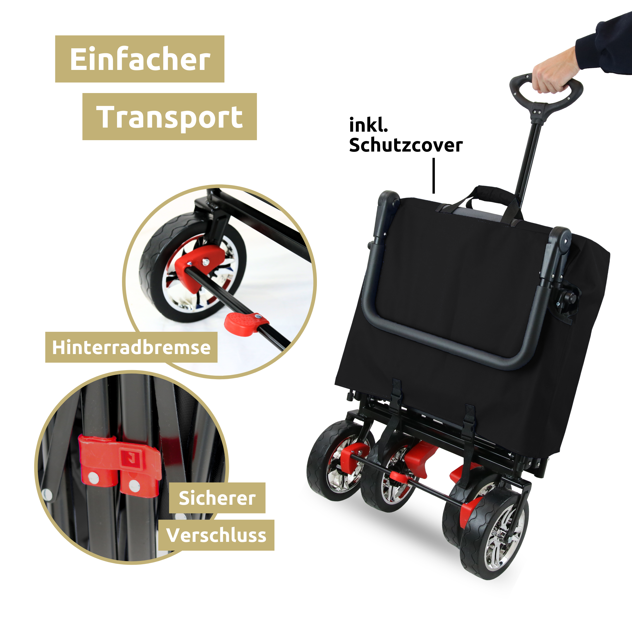 Bollerwagen faltbar mit Dach