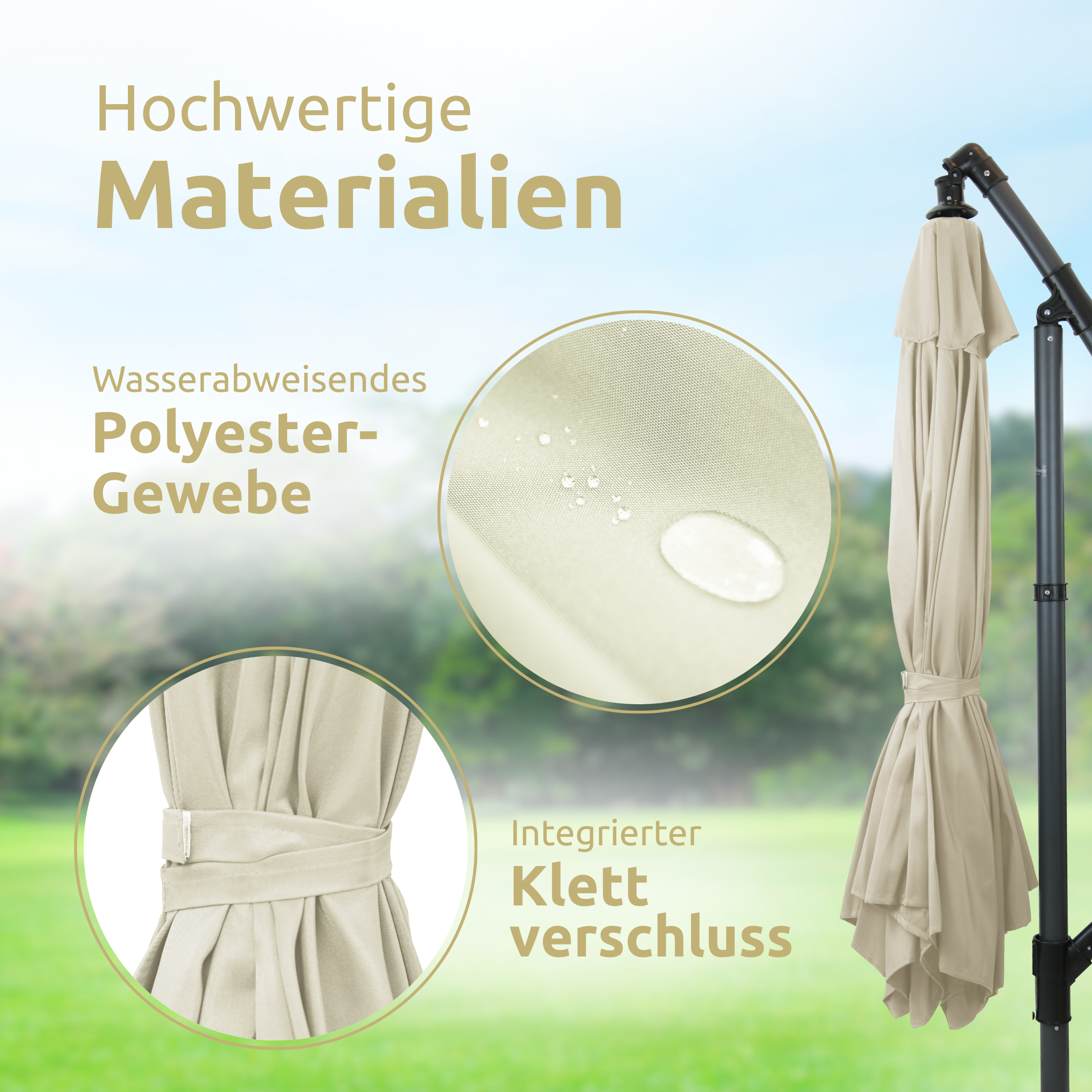 Sonnenschirm Ampelschirm mit Ständer ⌀ 270cm
